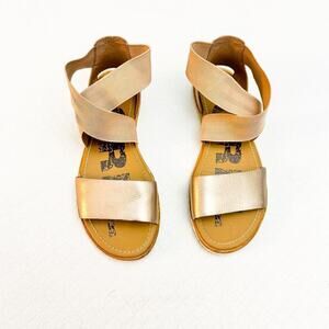 Sorel Women's Metallic Cross Strapped Sandal Size 7